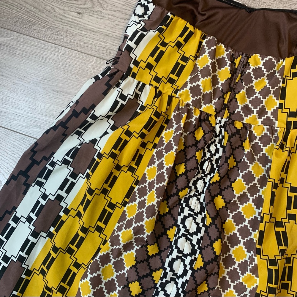 Torrid plus size dress strapless boho Aztec print brown yellow size 14 US - Picture 8 of 15